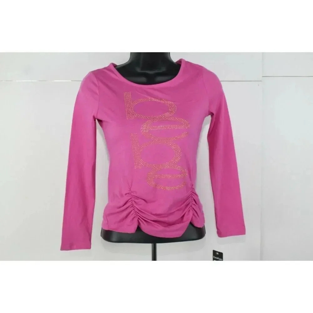 NWT bebe girls pink top size M(10-12)